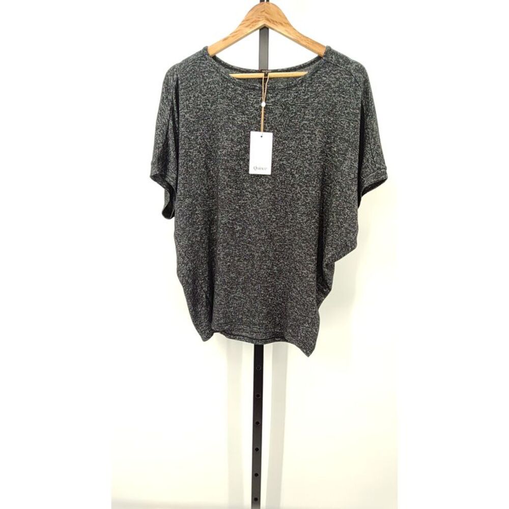 Quince Womens Brushed Short Sleeve Lounge Tee Charcoal Sleeved Top S